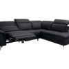 Canapé d'angle relax électrique en cuir noir H.N. – Image 3