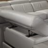 Canapé d'angle double relax en cuir - Beige – Image 2