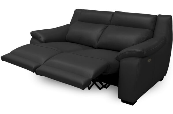 Canapé 2 places - 2 relax - Cuir noir épais – Image 3