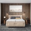 Ensemble sommiers relaxation électrique + matelas - Tissu Brun