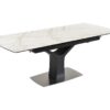 Table à manger extensible en céramique - Effet marbré blanc U.D. – Image 3
