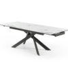 Table à manger extensible en céramique - Effet marbre blanc et anthracite – Image 2
